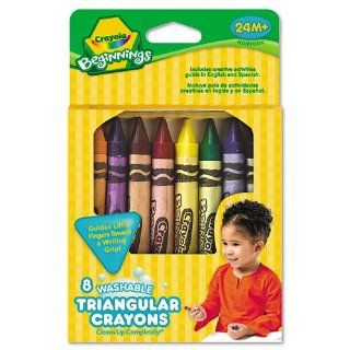 Crayola  Beginnings Washable Triangular Crayons, Wax, 8 Per Box    Sold as 2 Packs of   1   /   Total of 2 Each