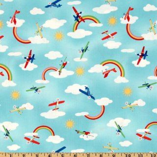 Michael Miller Retro Fly Away Sky Fabric