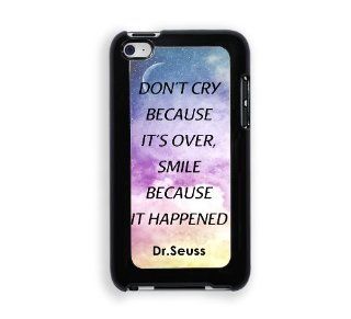 Dr. Seuss Quote   Don't Cry Because It's Over Smile Because It Happened Galaxy Sky Protective Designer Snap On Case   Fits Apple iPod Touch 4   Players & Accessories