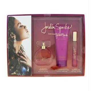 Jordin Sparks Because of You 3 piece Fragrance Set (Beautiful Fruity Fragrance)  Perfume Gift Sets For Teens  Beauty