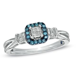 Cherished Promise Collection™ 1/6 CT. T.W. Enhanced Blue and White