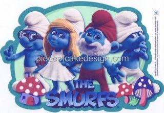 2" Round ~ The Smurfs Movie Birthday ~ Edible Image Cake/Cupcake Topper  Dessert Decorating Cake Toppers  Grocery & Gourmet Food