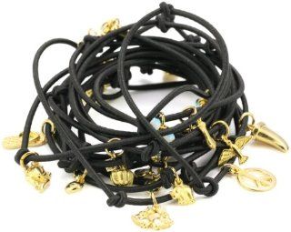 Accessories and Beyond Black Elastic Wrap Around Charm Bracelet Jewelry