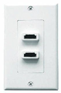 Single Gang Decora Wall Plate in White (HDMI Female(2)  Passthru) Electronics