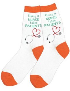 Whimsical Being a Nurse Takes Patients Socks RN Caregiver Fashion Footwear