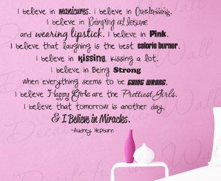 Marilyn Monroe I Believe In Manicures   Inspirational Motivational Inspiring Women Girls   Quote Sticker Decoration, Art Letters Decor, Decorative Adhesive Vinyl Saying, Wall Lettering Decal   Home Decor Product
