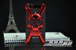 Big Mango High Quality New Stereo Fashion Rock Style Personality Skull Plastic Protective Shell Hard Below Cover Case for Apple Iphone 5 (Red) Cell Phones & Accessories