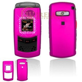 Hot Pink Rubber Feel with White Diamonds Snap On Cover Hard Case Cell Phone Protector for PCD CDM 8975 [Beyond Cell Packaging] Cell Phones & Accessories