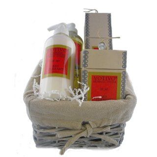 Votivo Red Currant Gift Basket   4 Items  Bath And Shower Product Sets  Beauty