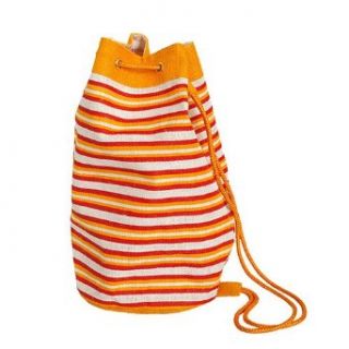 Olive N Figs Cool Orange Catch All Jute Drawstring Backpack Clothing
