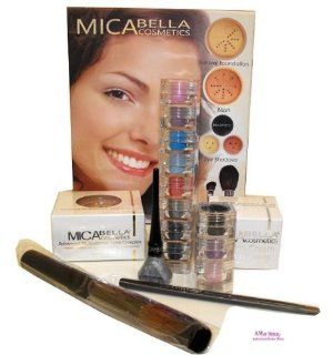 Micabella Eye Makeup Set Contain  8 Stacks A viva Blue Eyes+ 3 Stacks Glitter + Moisture + Micabella Capsule + Eye Liquid+makeup Brushes + DVD + Obey Your Body Nail Kit Contain Hand and Body Lotion Magic Buffer and Cuticle Oil  Help For The Holidays Dvd 