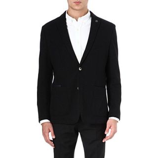 HUGO BOSS   Jersey wool quilted patch blazer