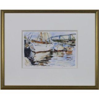 Art Boats at Anchor After Sargent  Watercolor  Craig Lueck