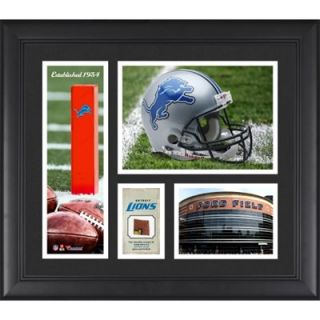 Detroit Lions Team Logo Framed 15 x 17 Collage with Game Used Football