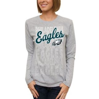 Philadelphia Eagles Womens Team Repeat Long Sleeve T Shirt   Ash