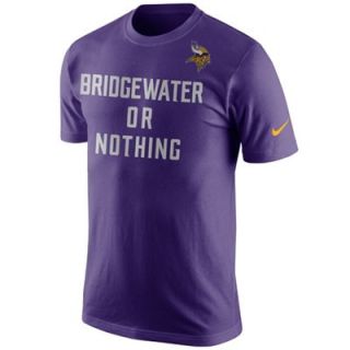 Teddy Bridgewater Minnesota Vikings Nike Player or Nothing T Shirt   Purple