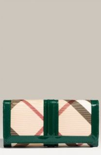 Burberry Check Print Wallet   Veridian Green Clothing