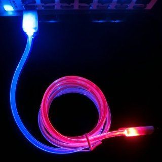 Ayangyang Fluorescent Date Cable for Iphone 5 Glows 8 Pin Sync Cable for Iphone 5 Universal USB Charger Syna Calbe for Iphone 5 Ipad 4 Ipad Mini Color Red and Blue 1 Meter Long Cell Phones & Accessories