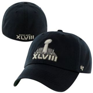 47 Brand Super Bowl XLVIII Generic Franchise Fitted Hat   Navy Blue