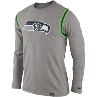 Nike Seattle Seahawks Emblem Long Sleeve T Shirt   Ash