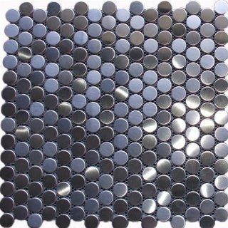 Penny Circle Stainless Steel Mosaic Tile 10sqft/ One Box S02