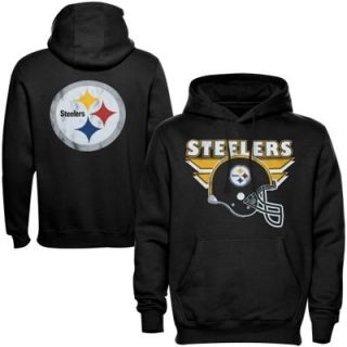 Pittsburgh Steelers Zone Blitz Double Sided Pullover Hoodie   Black