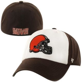 47 Brand Cleveland Browns New Freshman Fitted Hat   White/Brown