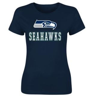 Majestic Seattle Seahawks Ladies Franchise Fit IV T Shirt   College Navy
