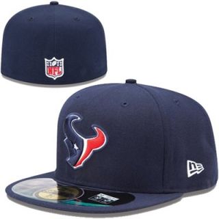 New Era Houston Texans On Field Player Sideline Performance 59FIFTY Fitted Hat   Navy Blue