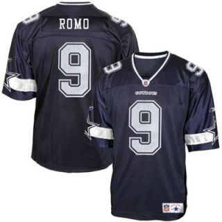 Reebok Dallas Cowboys #9 Tony Romo Navy Blue Replica Football Jersey