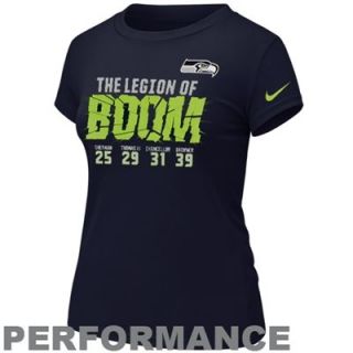 Nike Seattle Seahawks Ladies Legion Of Boom Performance T Shirt   College Navy