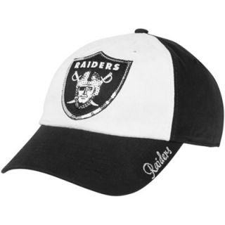 47 Brand Oakland Raiders Ladies Sparkle Slouch Adjustable Hat   White/Black