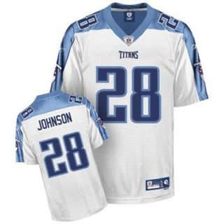 Reebok NFL Equipment Tennessee Titans #28 Chris Johnson White Premier Football Jersey
