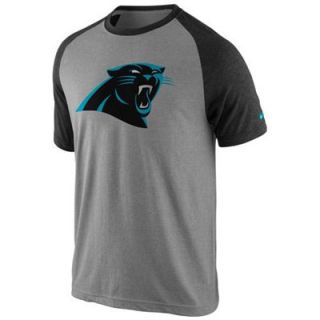 Nike Carolina Panthers Big Play Raglan T Shirt   Ash/Black
