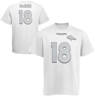 Peyton Manning Denver Broncos White on White T Shirt