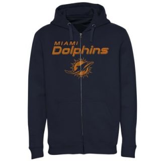 Miami Dolphins Touchback VI Full Zip Hoodie   Navy Blue
