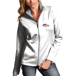 Antigua Denver Broncos Ladies Leader Full Zip Jacket   White