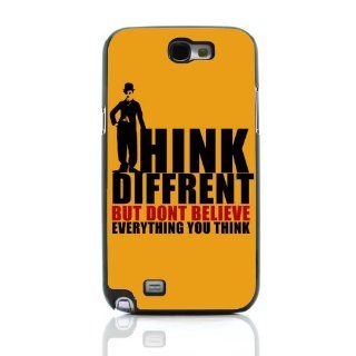 Generic Colorful Printing (Think Different But Don't Believe Everything You Think) Hard Plastic and Painted Aluminum Hybrid Case With Screen Protector for Samsung Galaxy Note II N7100 Cell Phones & Accessories