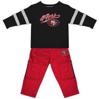 San Francisco 49ers Infant Long Sleeve T Shirt and Pants Set   Scarlet/Black
