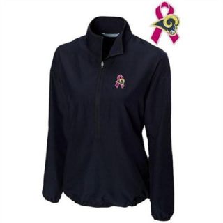 Cutter & Buck St. Louis Rams Womens Breast Cancer Awareness WeatherTec Postgame Half Zip Jacket