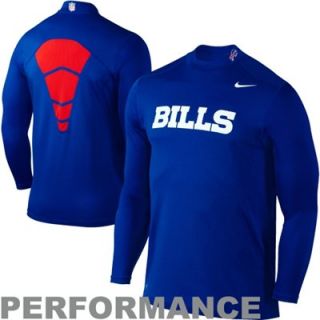 Nike Buffalo Bills Hyperwarm Long Sleeve Mock Turtleneck T Shirt   Royal Blue