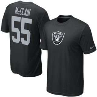 Nike Rolando McClain Oakland Raiders #55 Replica Name & Number T Shirt   Black