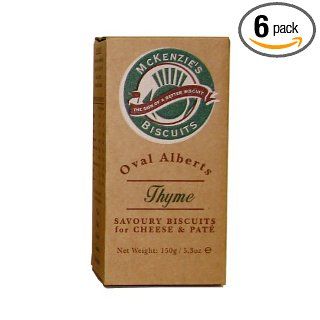McKenzie's Biscuits, Oval Alberts Savory Crackers for Cheese and Pate, Thyme Flavor, 5.3 Ounce Boxes (Pack of 6)  Grocery & Gourmet Food