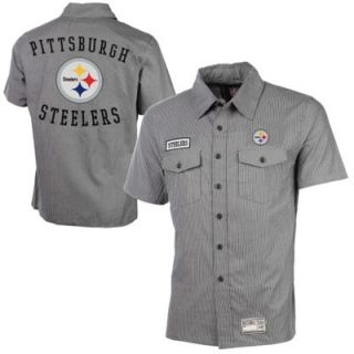 Pittsburgh Steelers Tailgate Button Up Shirt   Gray