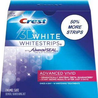 Crest 3D White Advanced Vivid Whitestrips, 50% More Strips 21 Pouches Containing Upper/Lower Strips (42 Total Strips) Health & Personal Care