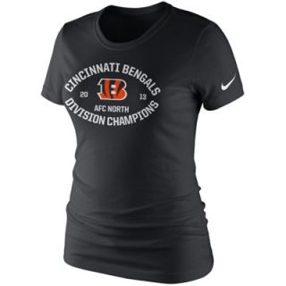 Nike Cincinnati Bengals 2013 AFC North Division Champions Ladies T Shirt   Black