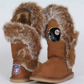 Cuce Shoes Pittsburgh Steelers Ladies Fanatic Boots   Tan