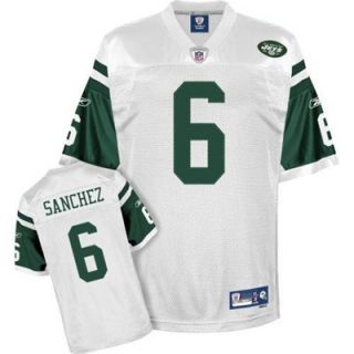 Reebok NFL Equipment New York Jets #6 Mark Sanchez White Premier Football Jersey