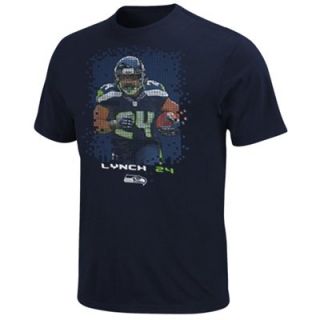 Marshawn Lynch Seattle Seahawks 8 Bit Player T Shirt   College Navy