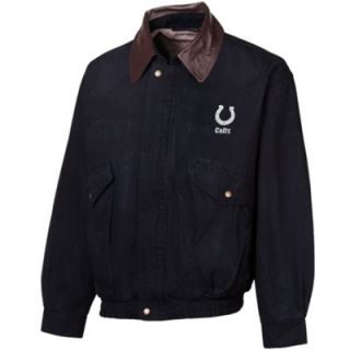 Reebok Indianapolis Colts Navy Blue Navigator Cotton Canvas Full Zip Jacket
